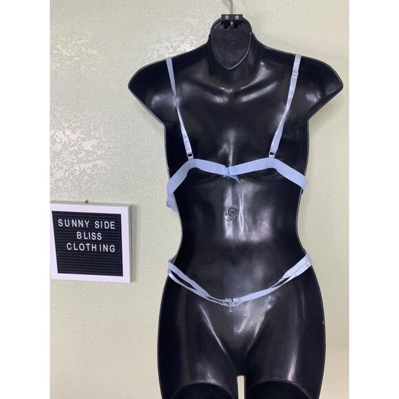 Baby Blue Lace Wrap Around Bralette Size Extra Large - Picture 4 of 9